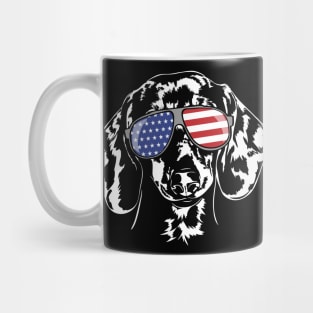 Proud Dachshund American Flag sunglassesdog Mug